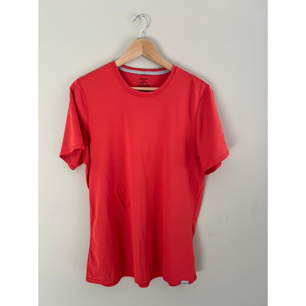 Patagonia Capilene Silkweight T-Shirt Womens XL Red Short Sleeve Active Top 0037